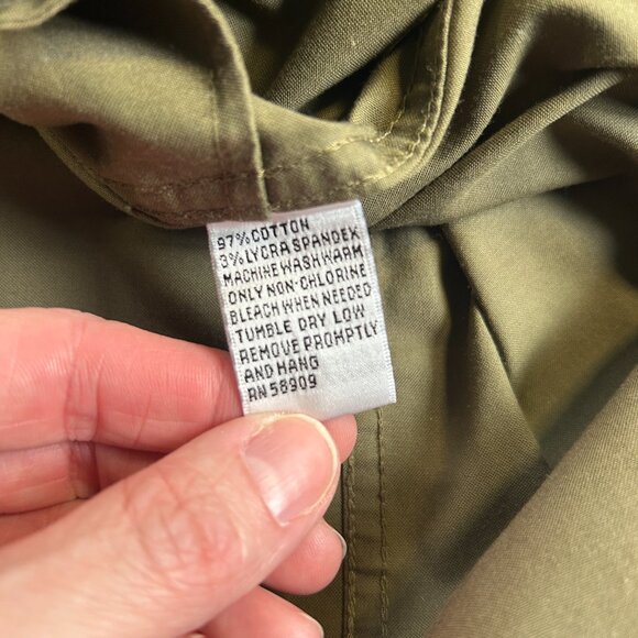 Alex Marie Sz 12 Olive Green Roll Tab Collared Button‎ Sleeves Shirt Dress - Picture 12 of 12